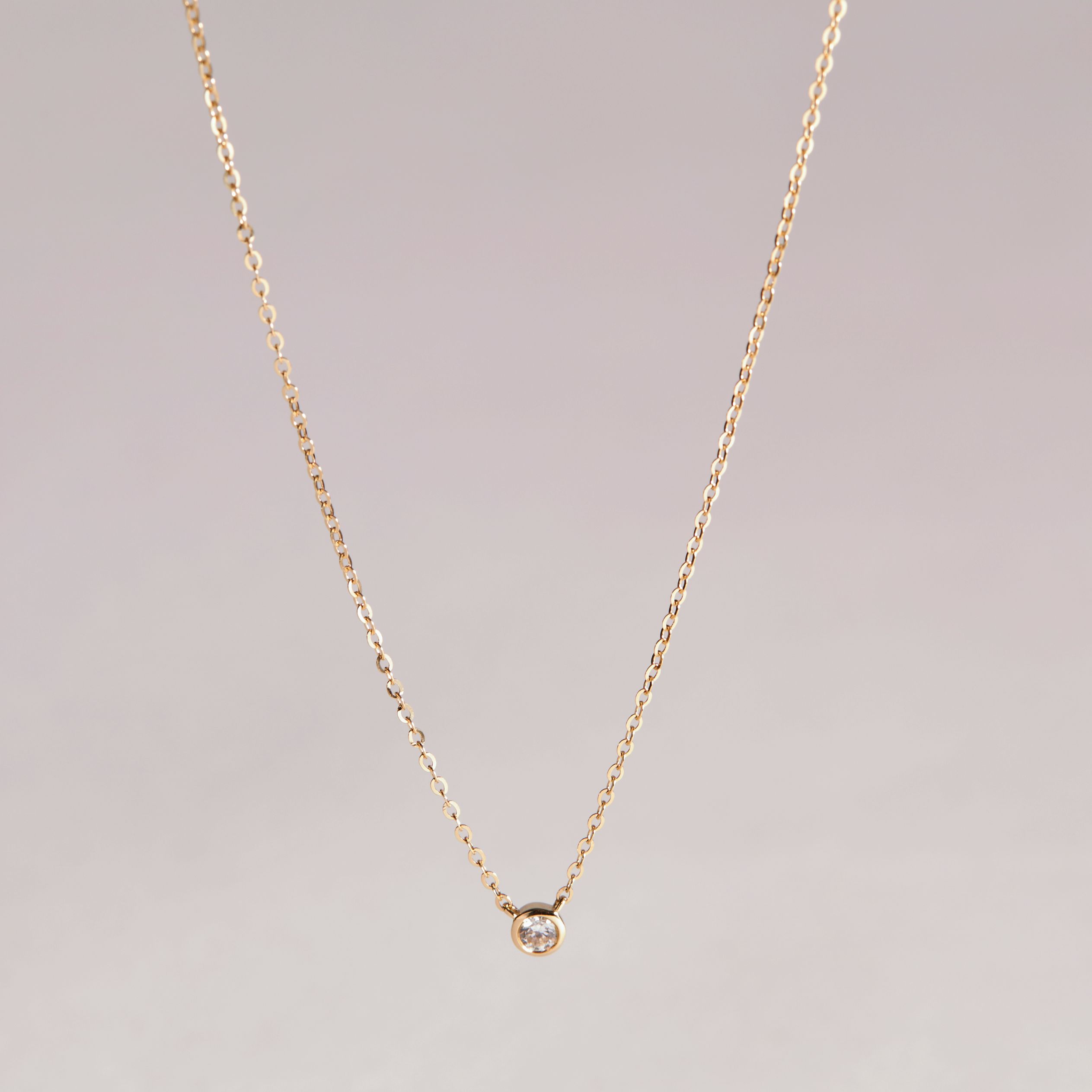 BERLIN REAL GOLD CZ DIAMOND NECKLACE