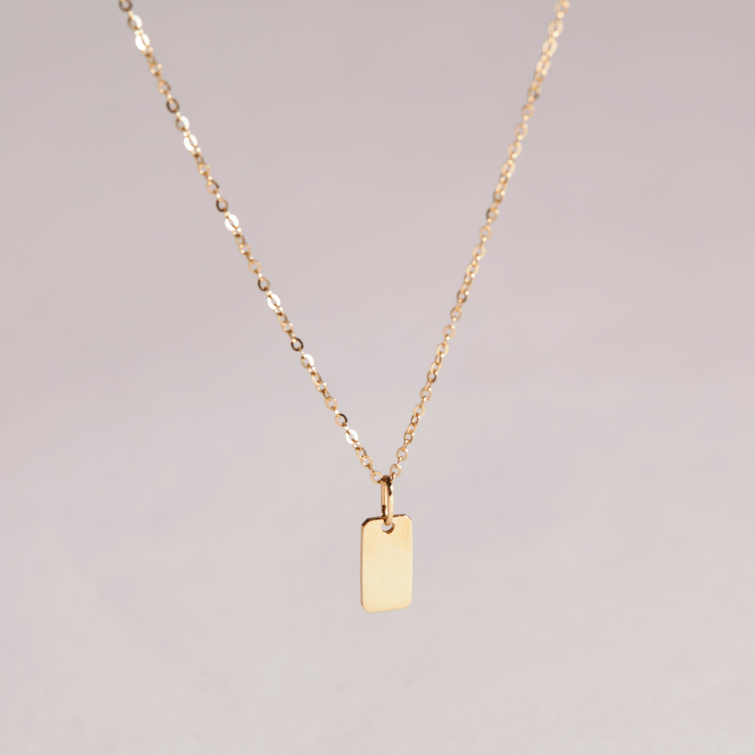 BORDEAUX REAL GOLD TAG NECKLACE