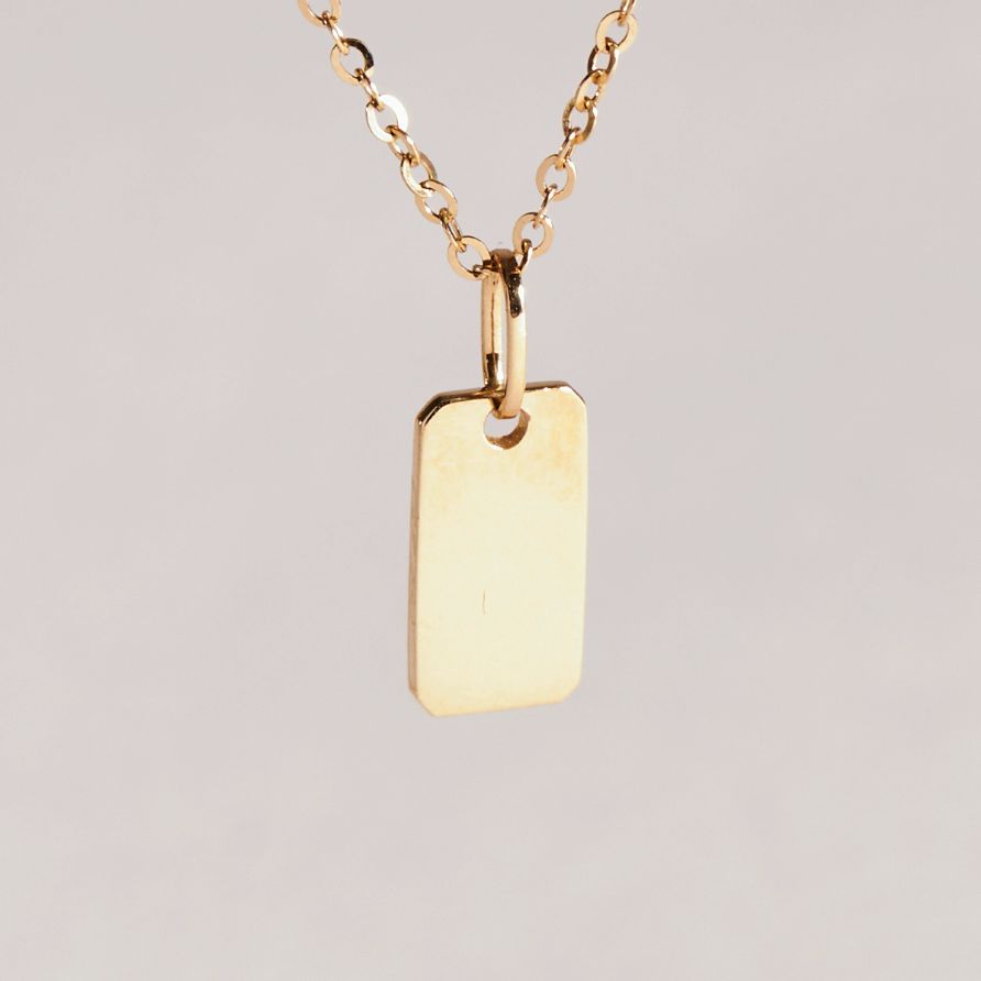 BORDEAUX REAL GOLD TAG NECKLACE