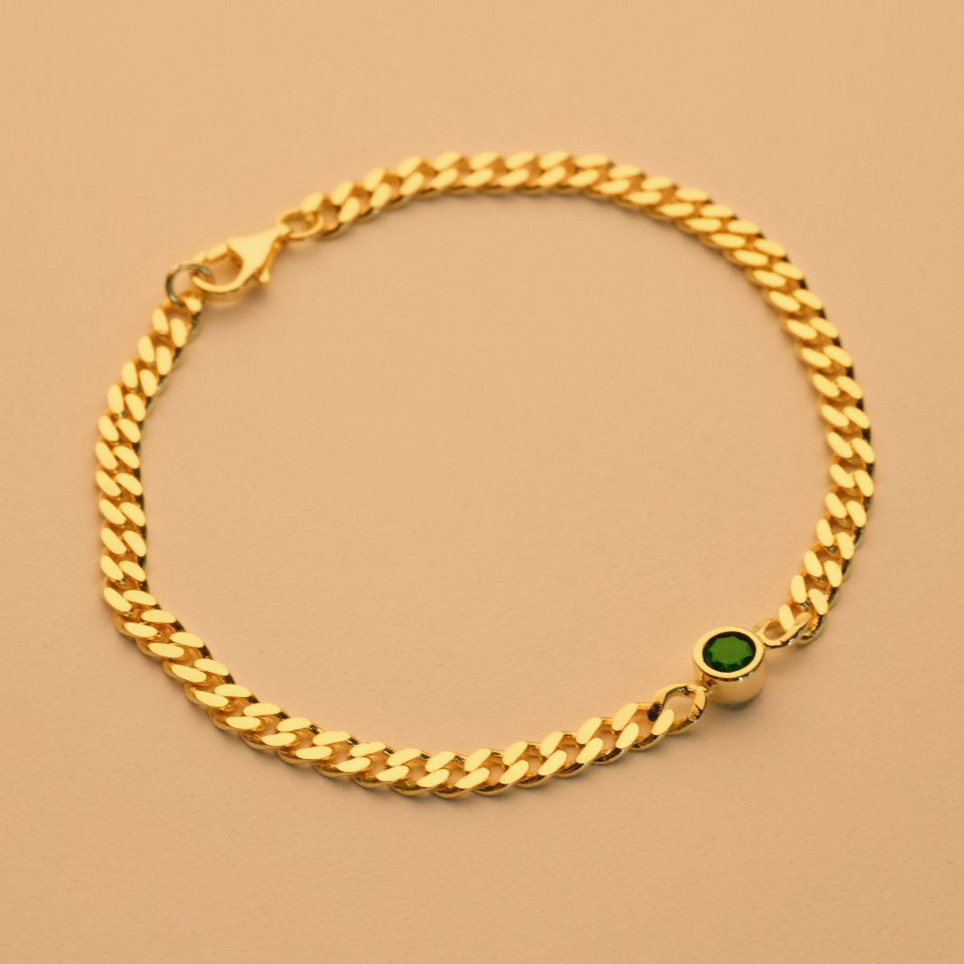 KARUR GREEN CZ GOLD VERMEIL